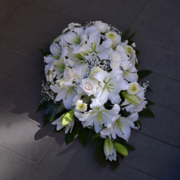 funeral arrangement in white color